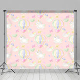Aperturee - Aperturee Sweet Hot Air Balloon Unicorn Cake Smash Backdrop